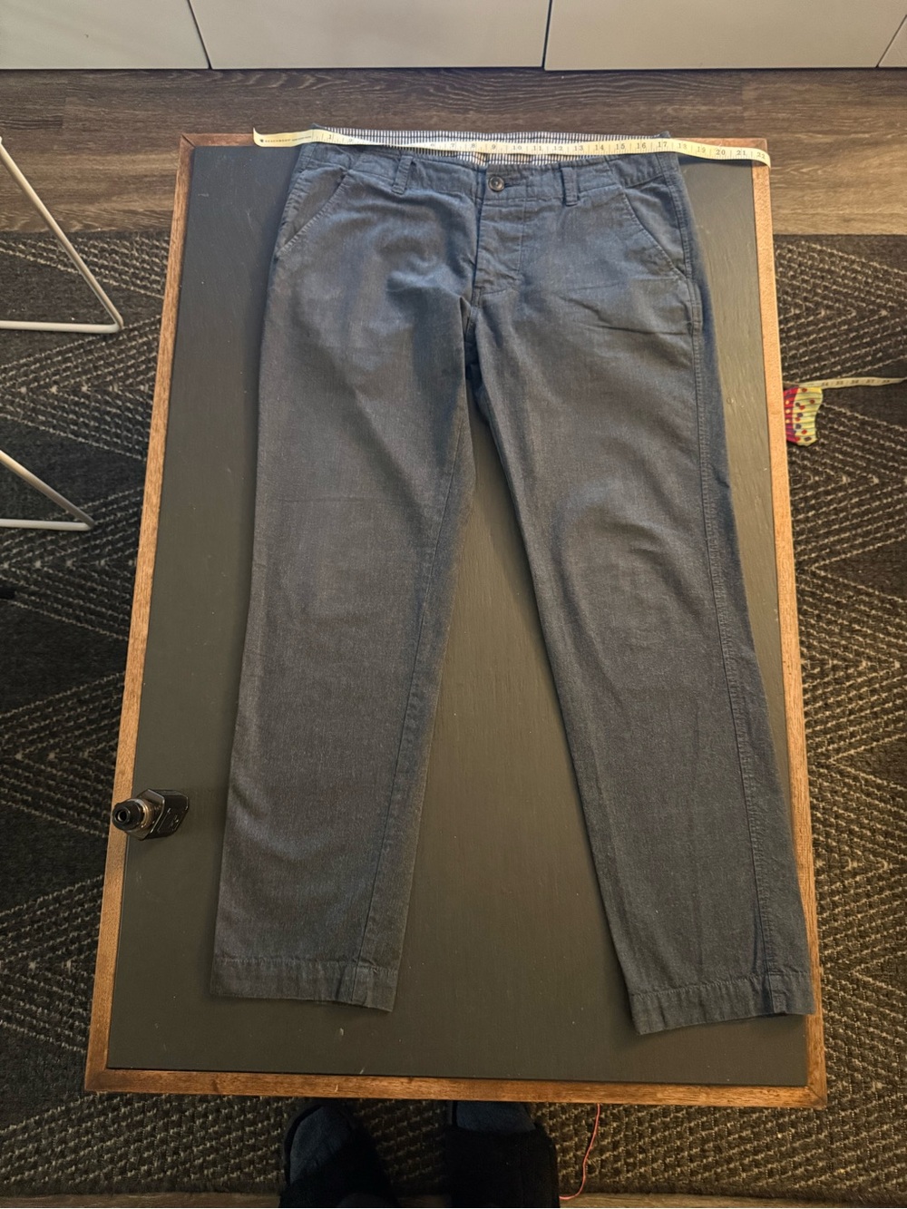 NN07 Simon Chino Pants Gray Textured Trousers